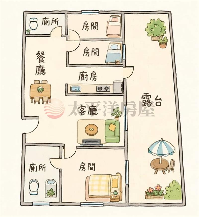 中港雲頂3|三房獨立平車|超大露台 照片8